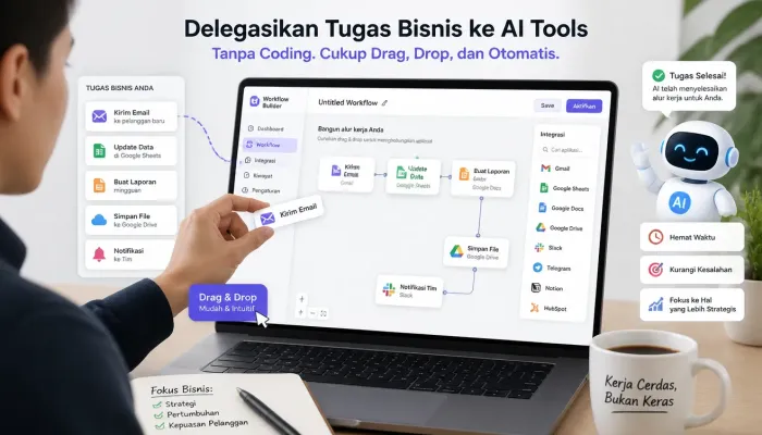 5 Tugas Bisnis yang Bisa Lo Delegasikan ke AI Mulai Hari Ini (Tanpa Perlu Coding)
